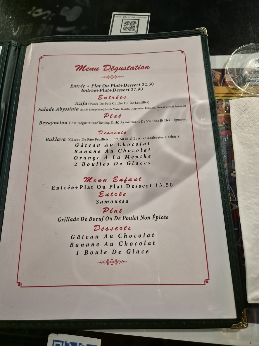 Abyssinia menu 2