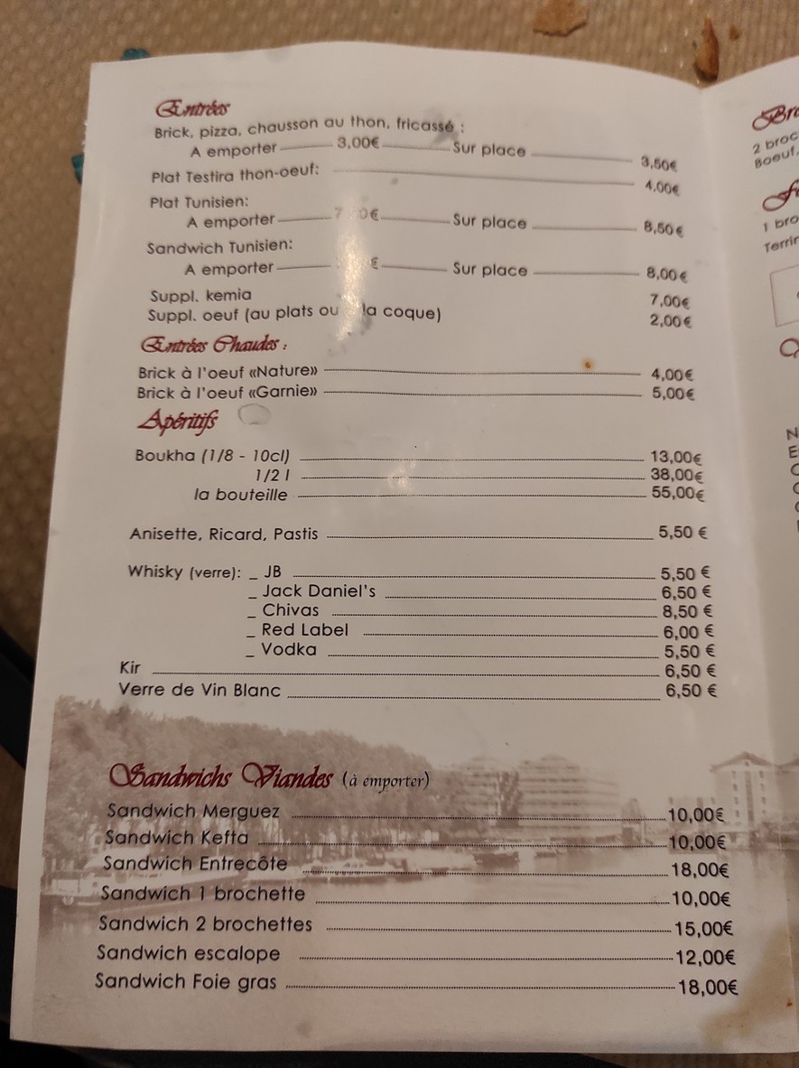 Dav and Jo "GUICHI"- Restaurant Cacher menu 2