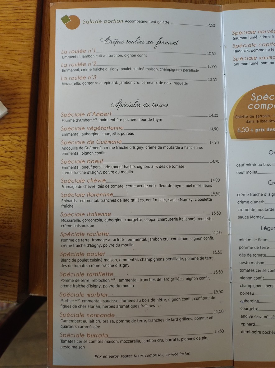 Chez Maxence menu 2