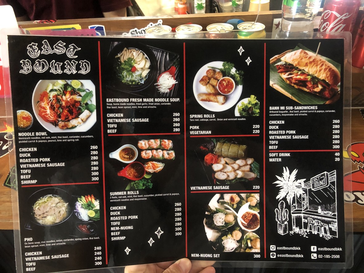 Eastbound menu 1