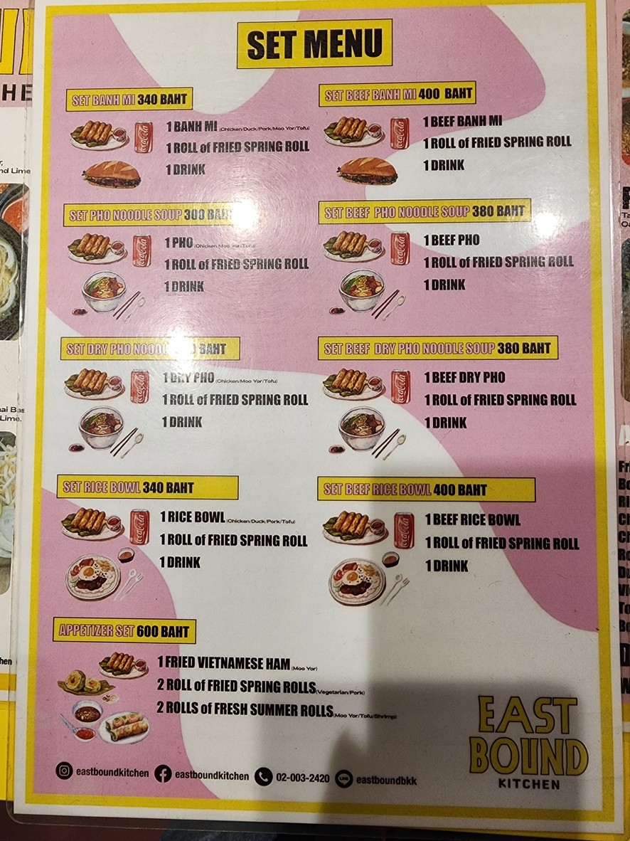 Eastbound menu 2