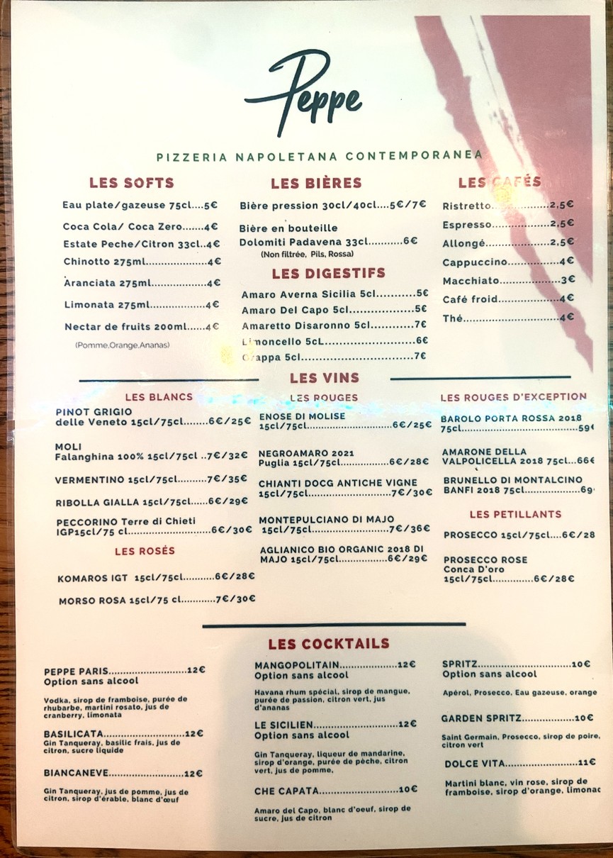 Peppe Pizzeria menu 2