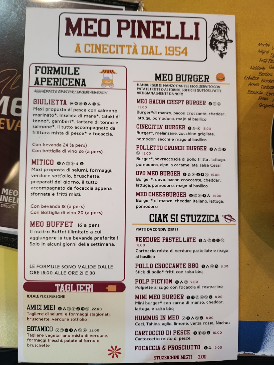 Meo Pinelli menu 1