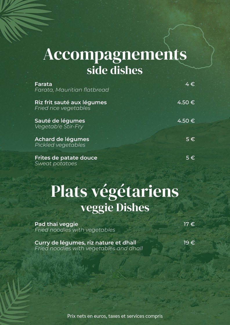 Les Filaos menu 4