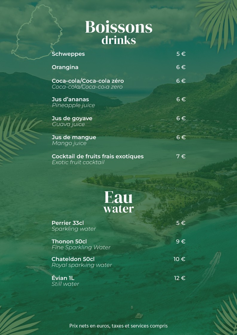 Les Filaos menu 6