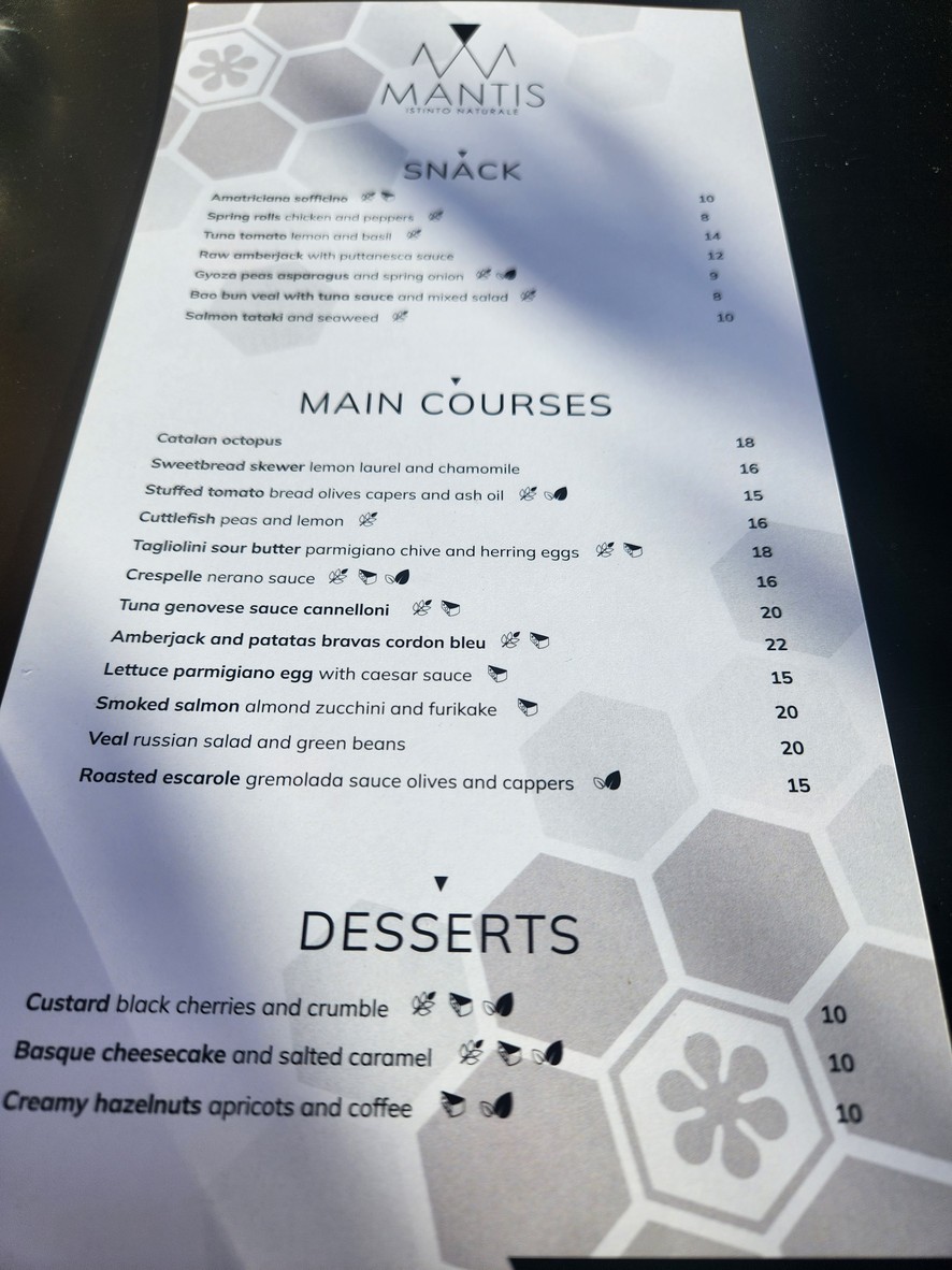 Marco Martini Roma menu 2
