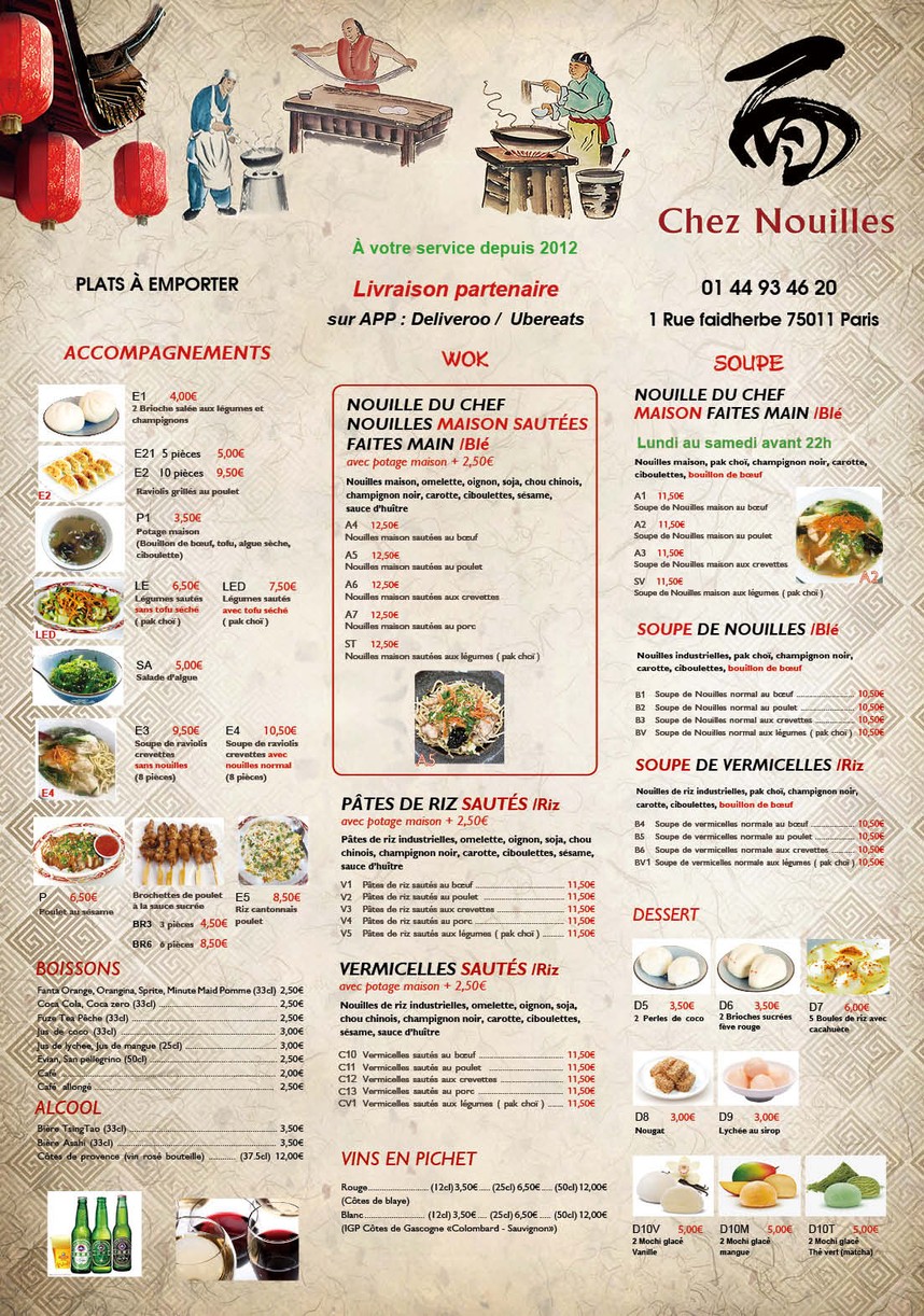 Chez Nouilles menu 1