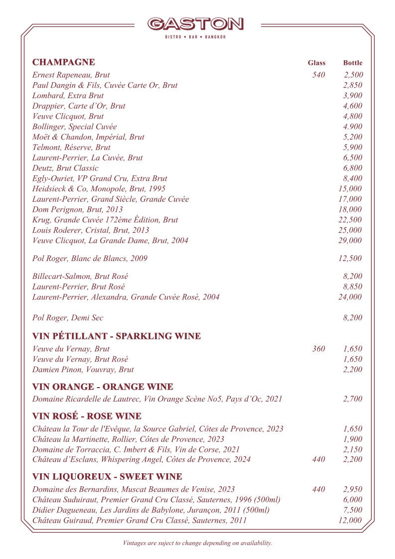 GASTON Bistro & Bar menu 2