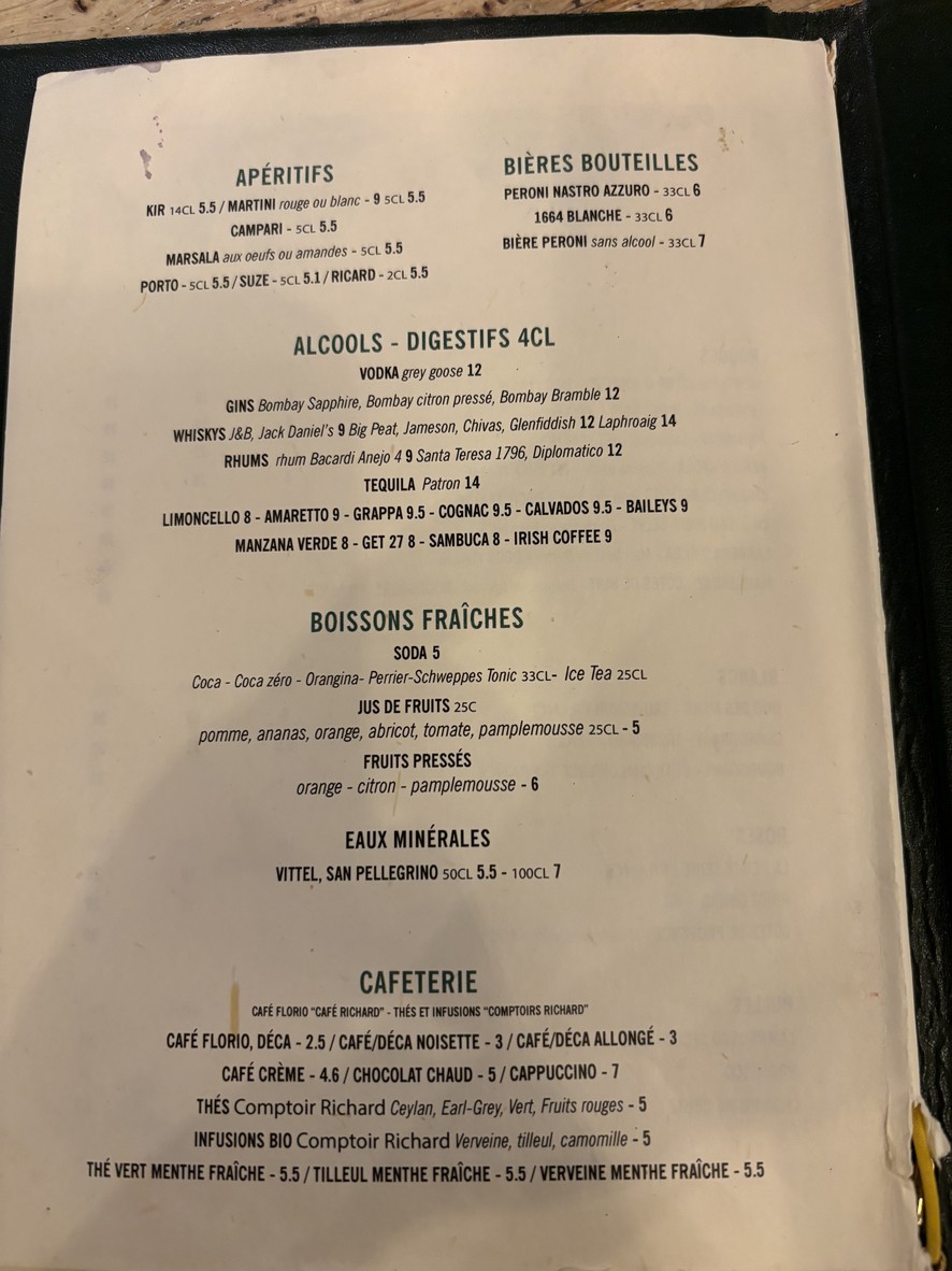 Café d'Italie menu 4