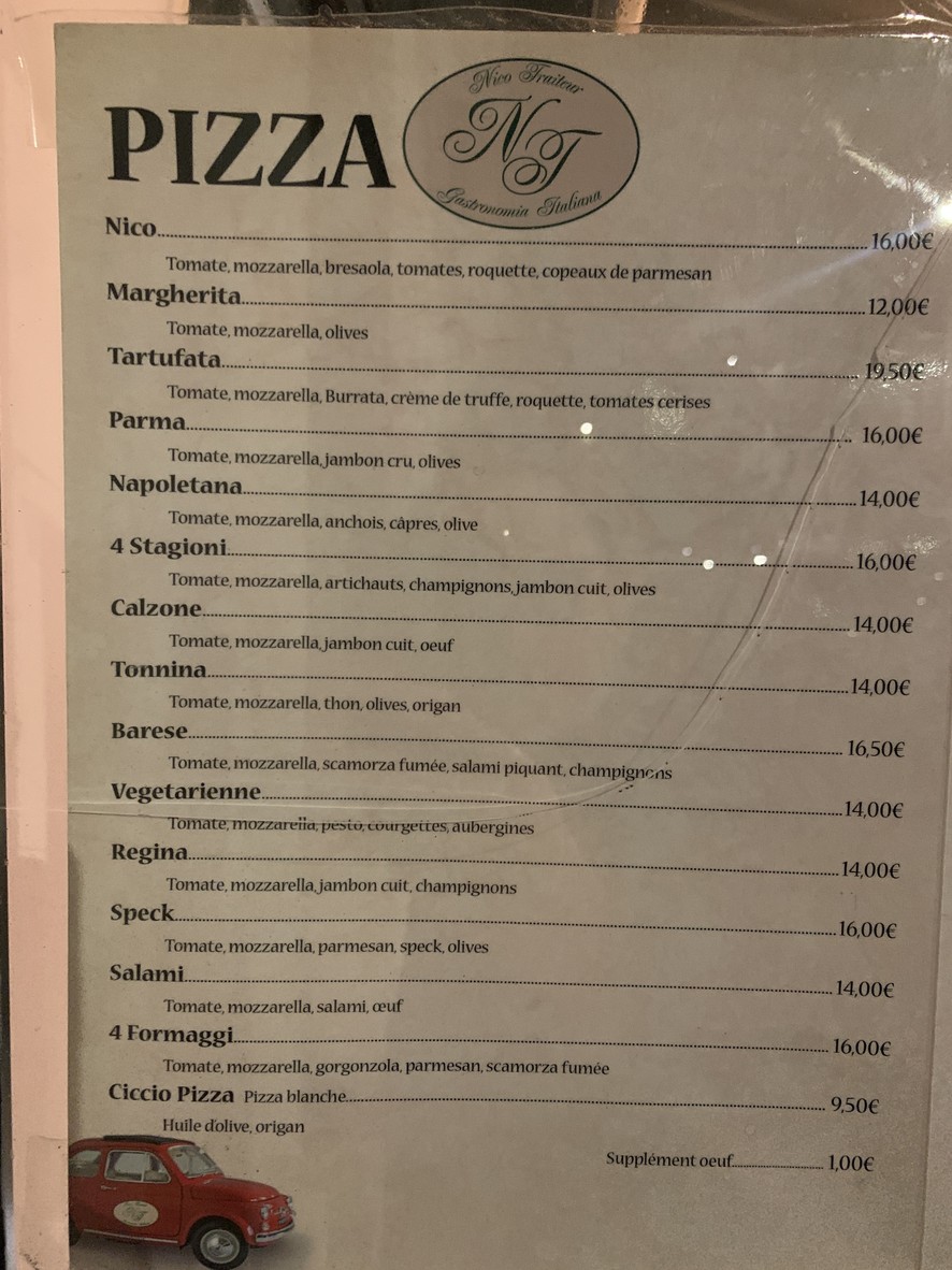 Nico Traiteur menu 2