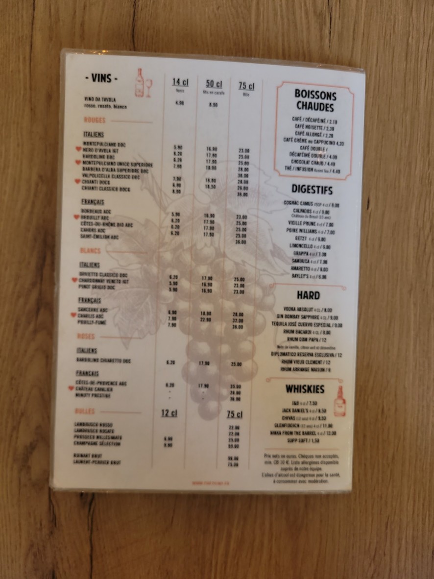 Chez Gino Pizza Feu de Bois menu 4