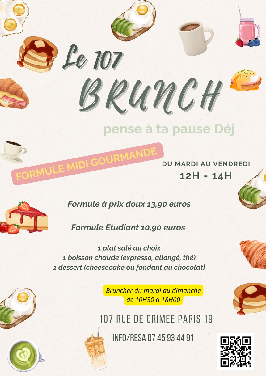 Le 107 Brunch menu 1