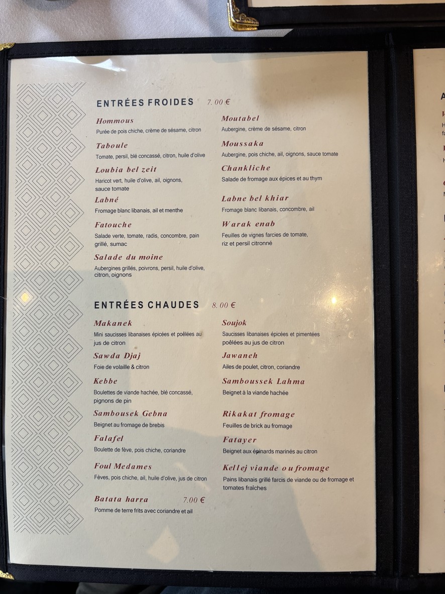 La Medita menu 1