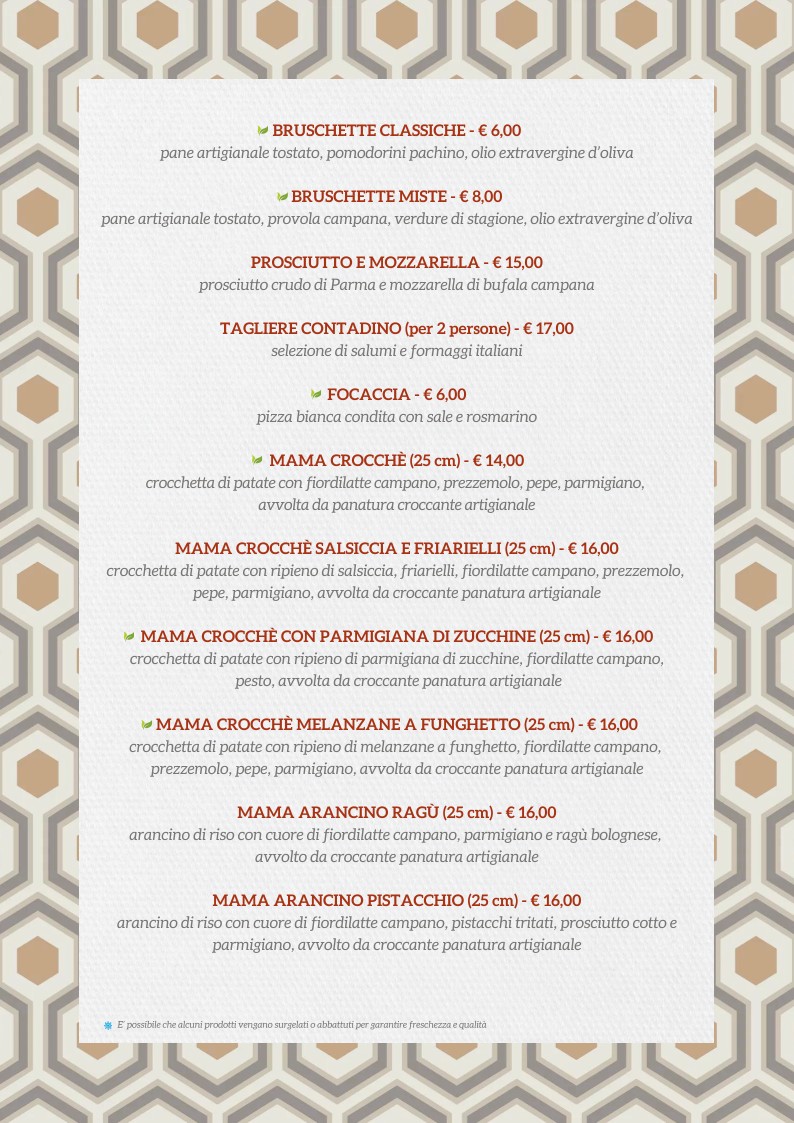 Mama Eat Roma menu 1