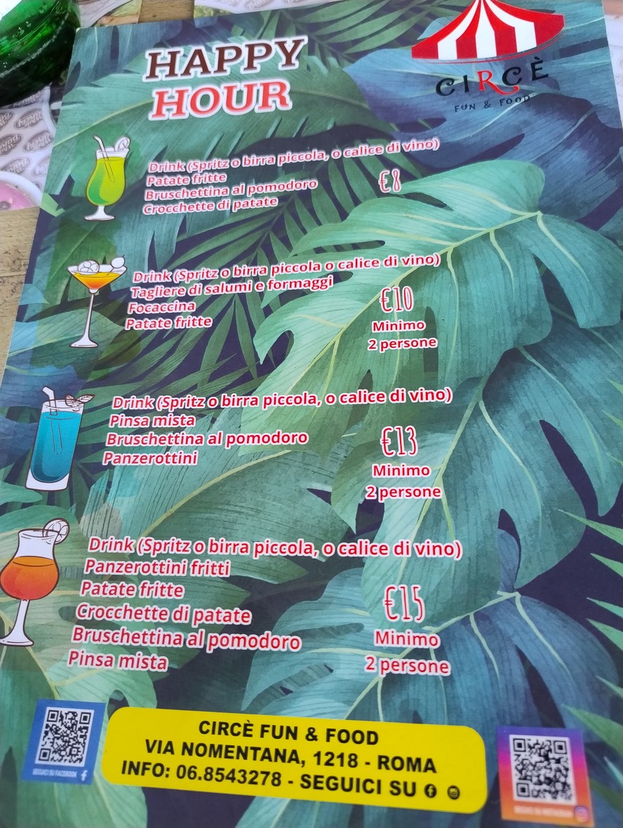 Circè Fun & Food menu 4