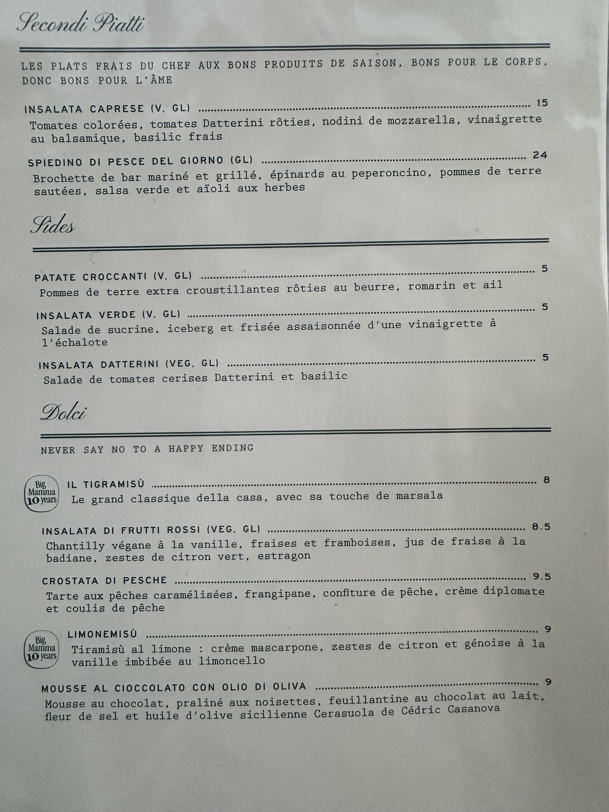 Mamma Primi menu 2