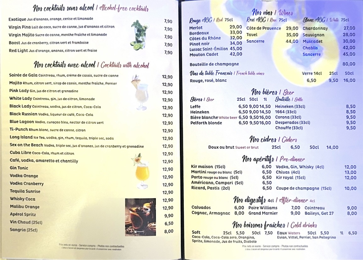 Le Latin menu 3