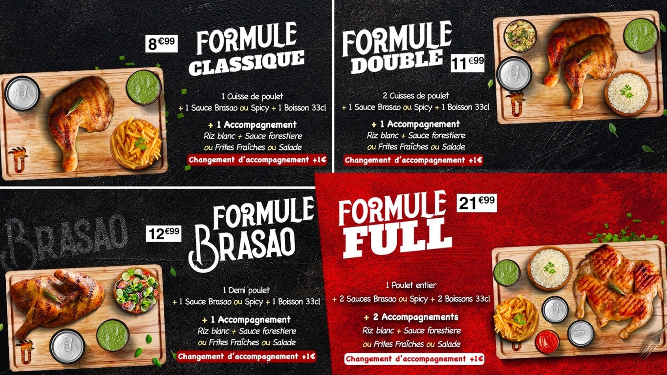 Brasao Alesia- Restaurant poulet braisé Paris 14ème menu 1