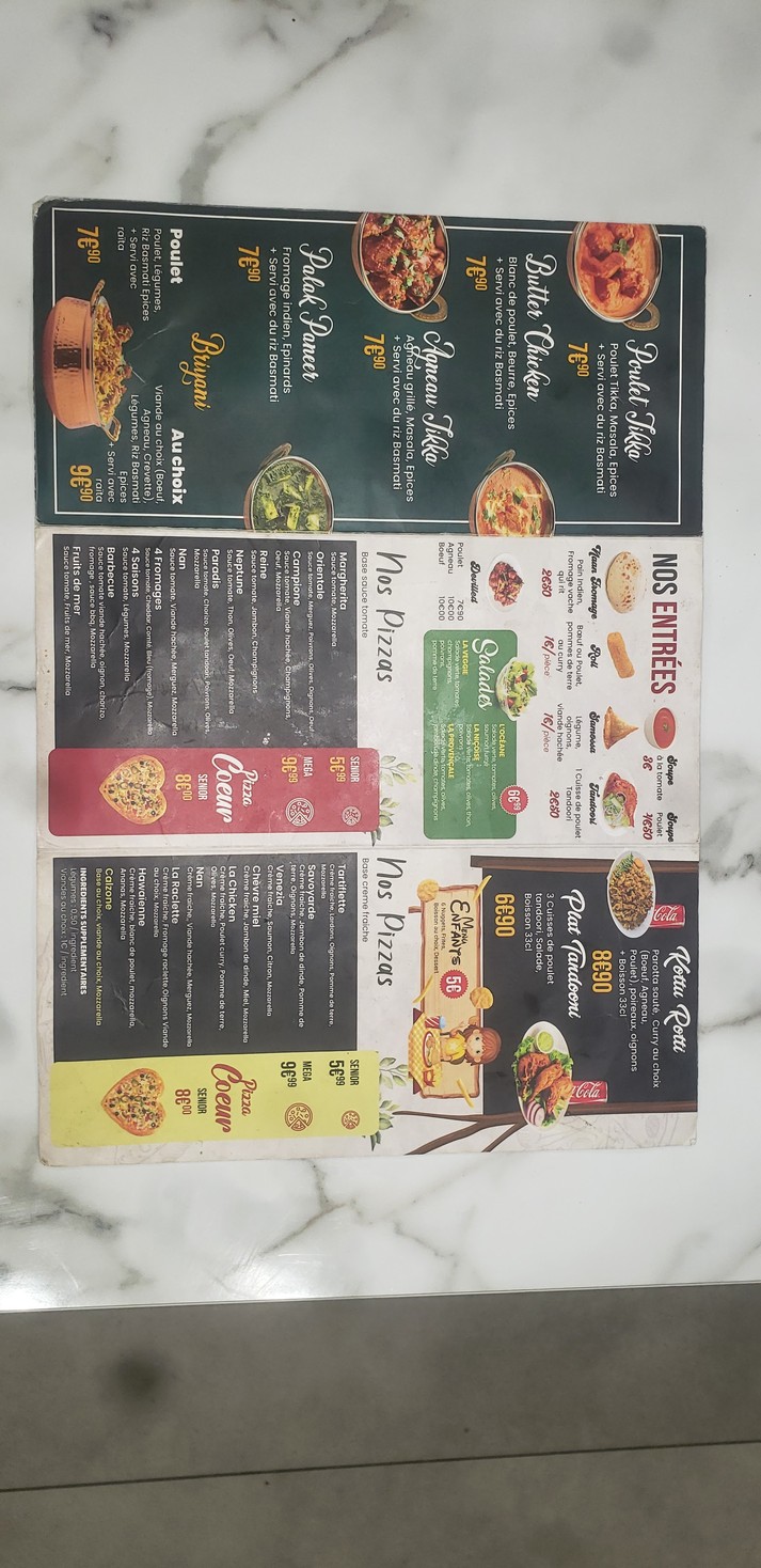 Le Paradis bondy menu 2
