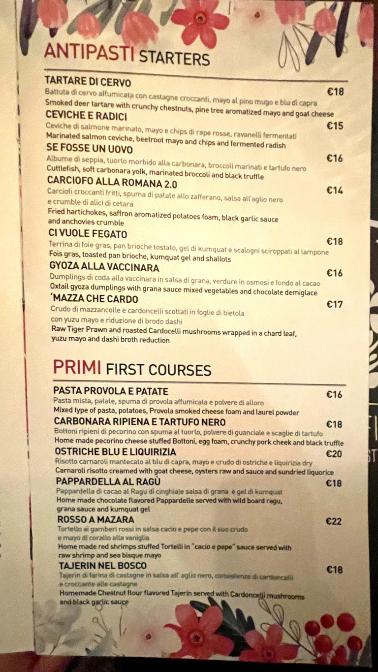 Clorofilla Cucina & Distillati menu 1