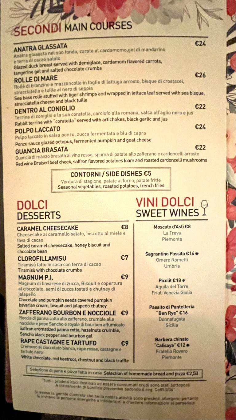 Clorofilla Cucina & Distillati menu 2