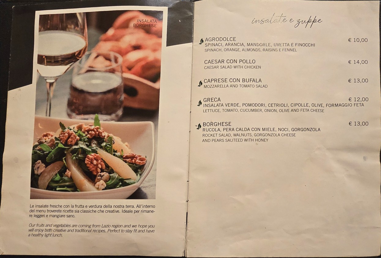 Ristorante Agrodolce Roma menu 2
