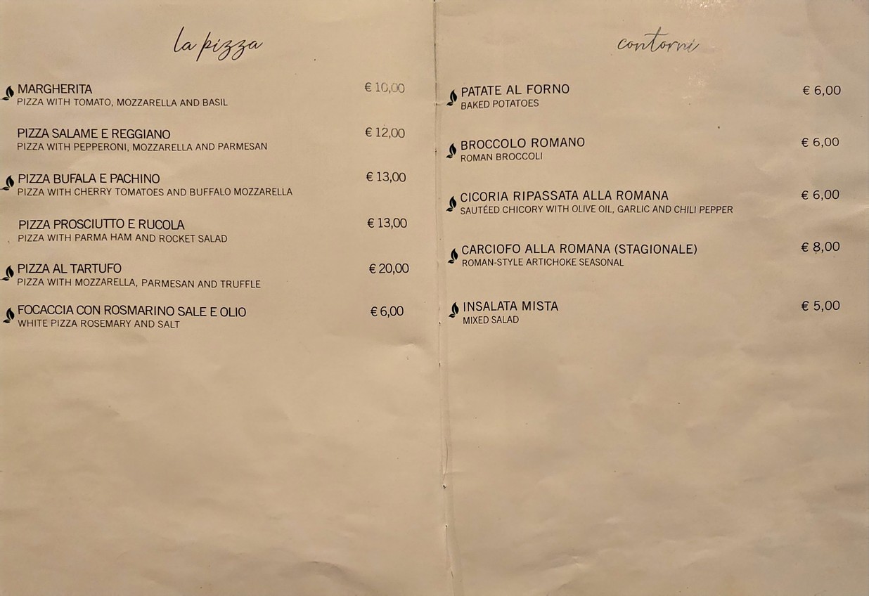 Ristorante Agrodolce Roma menu 5