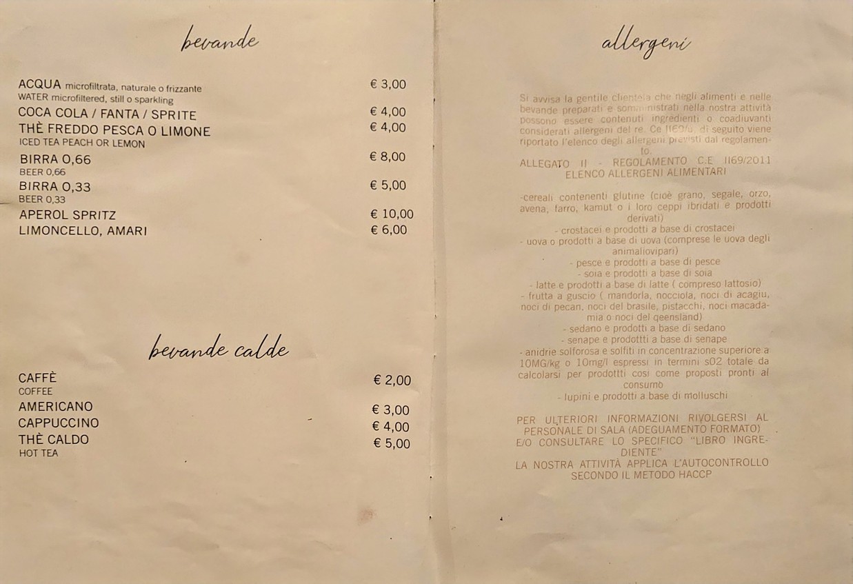 Ristorante Agrodolce Roma menu 6