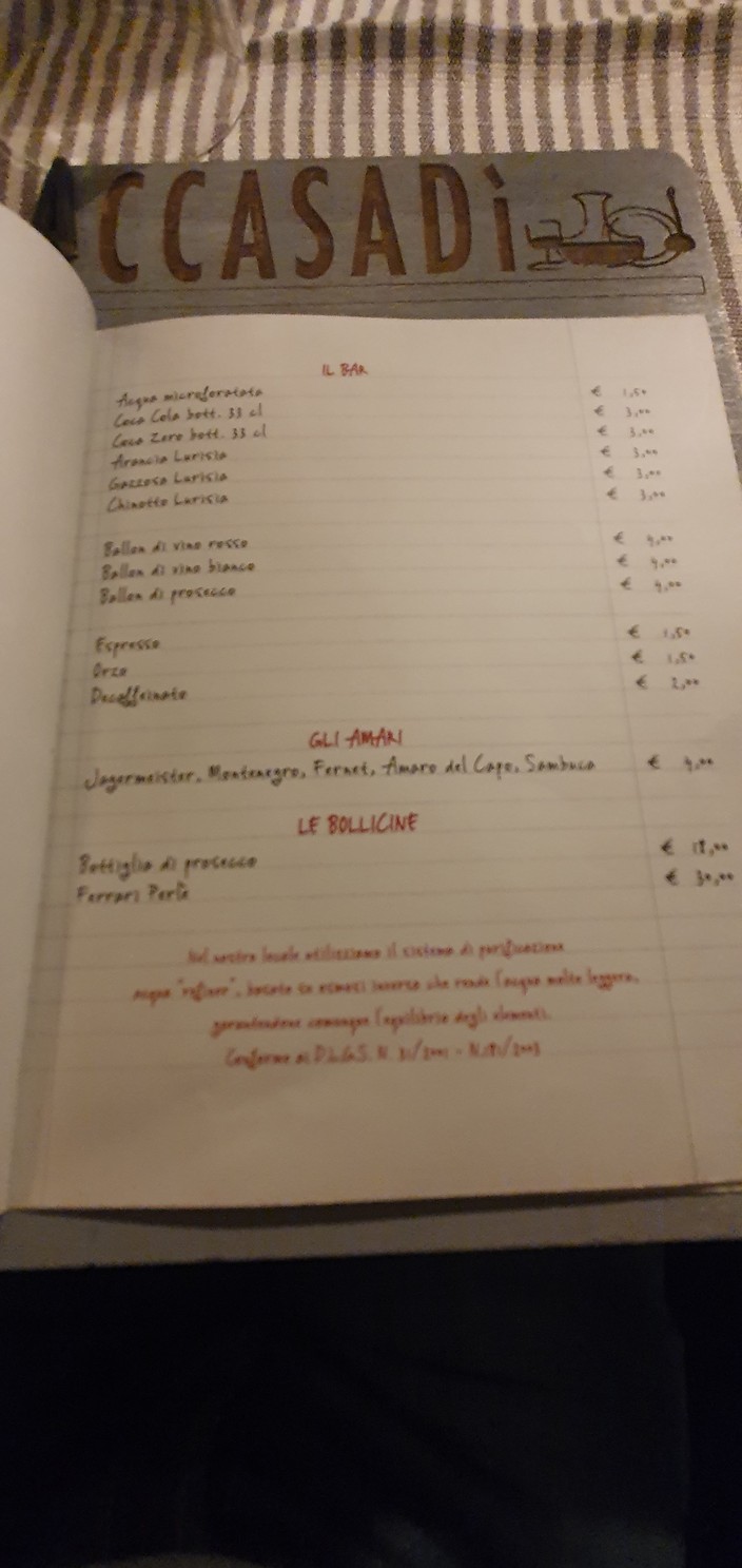 Accasadì menu 5