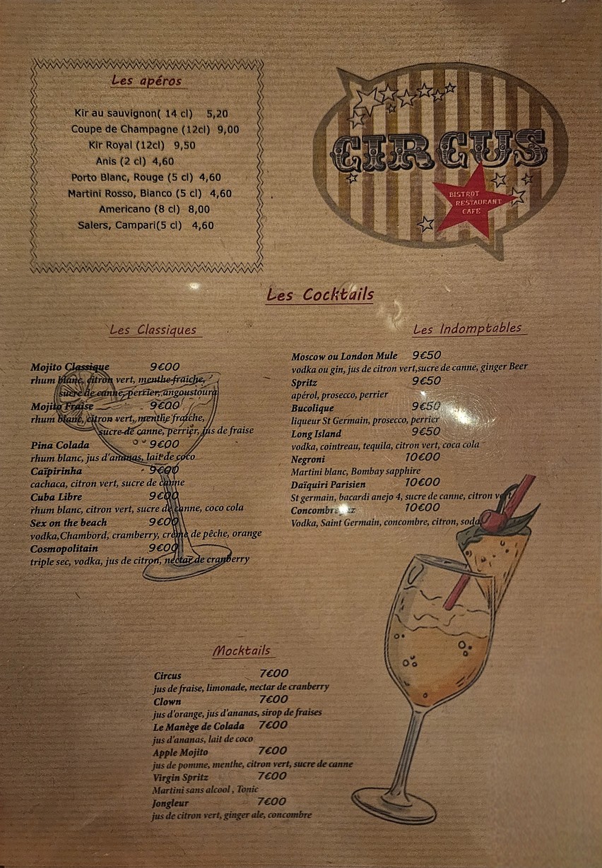 Café Circus menu 3
