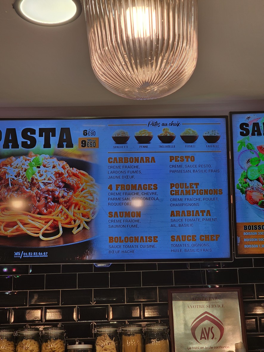 ALTO PASTA menu 1
