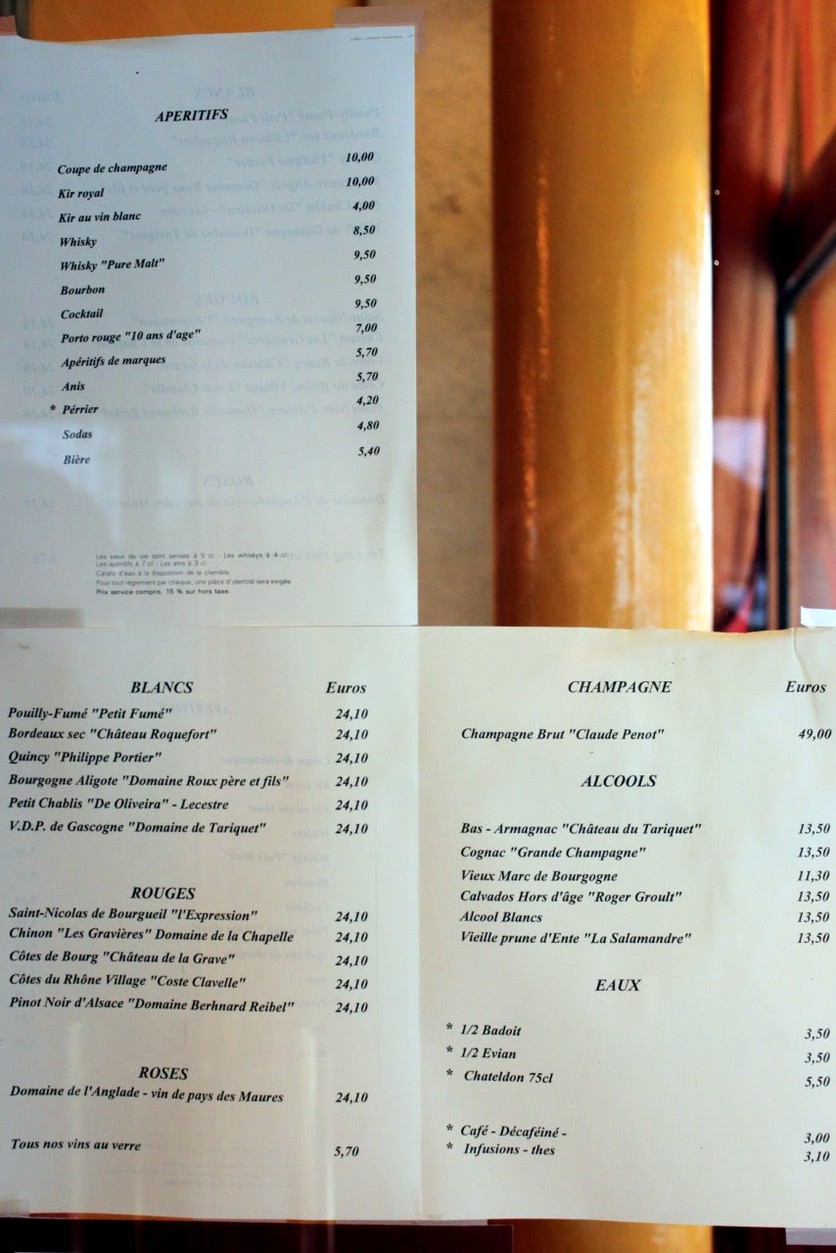 Bistrot du Dôme menu 2