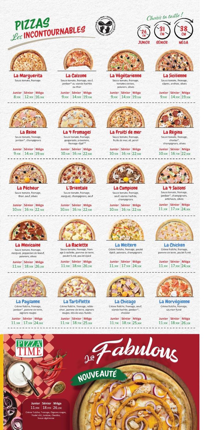 Pizza Time® Colombes menu 1