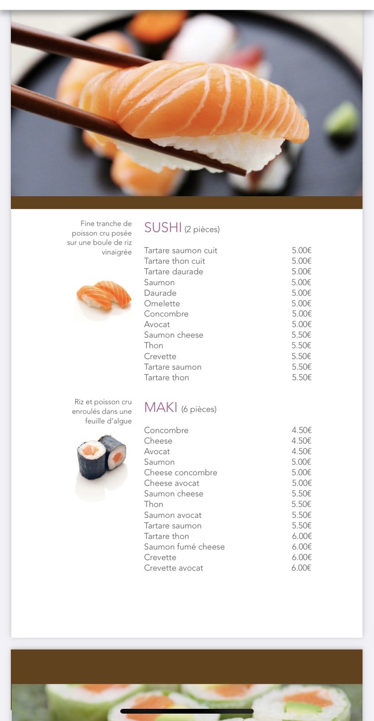 Nems & Sushi menu 2