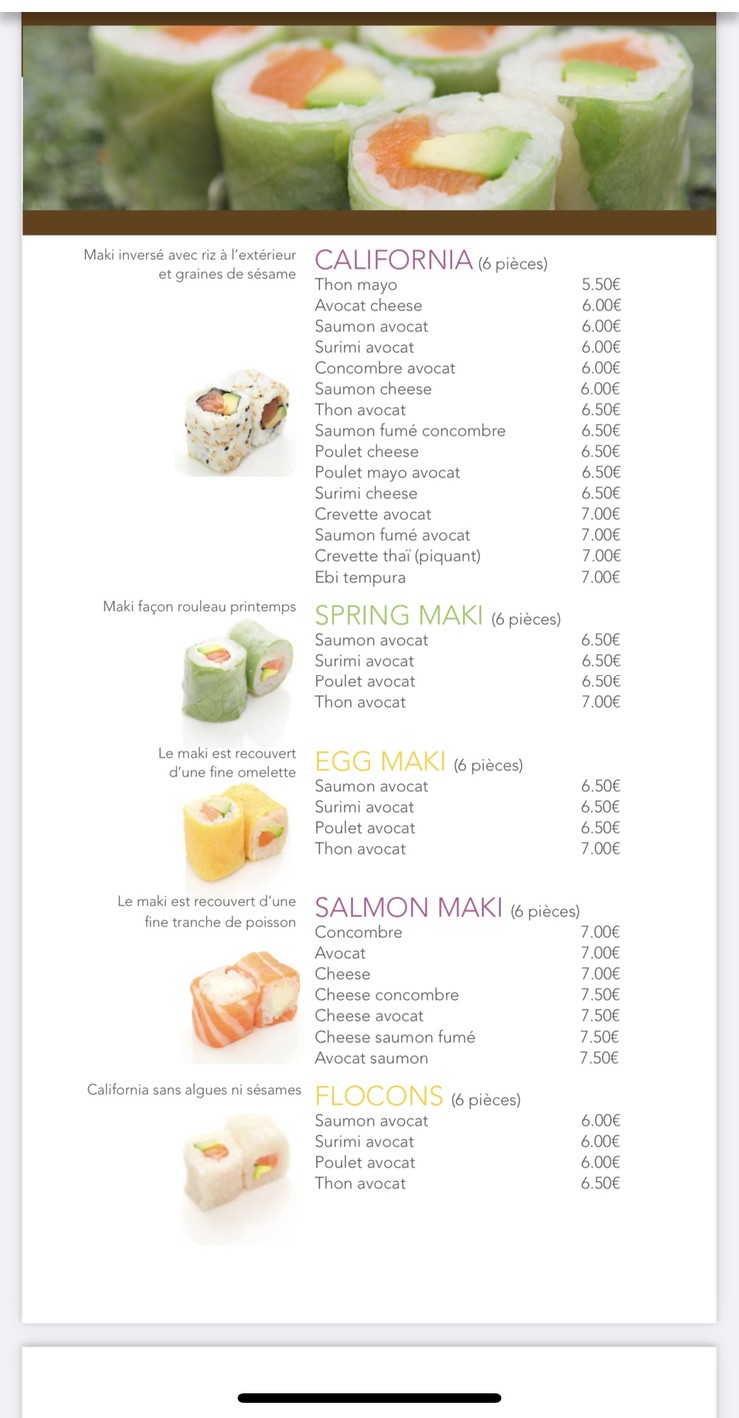 Nems & Sushi menu 3