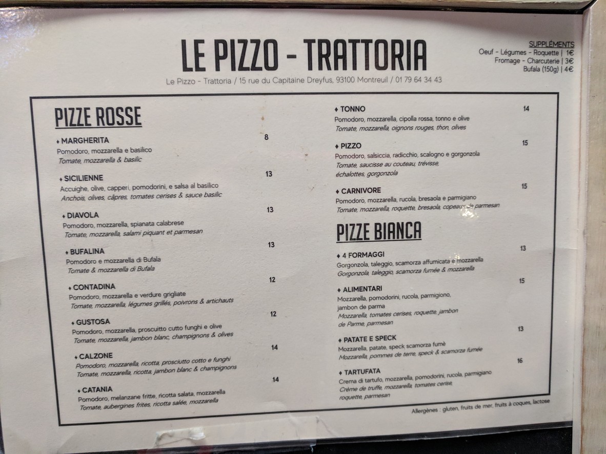 Le Pizzo menu 2