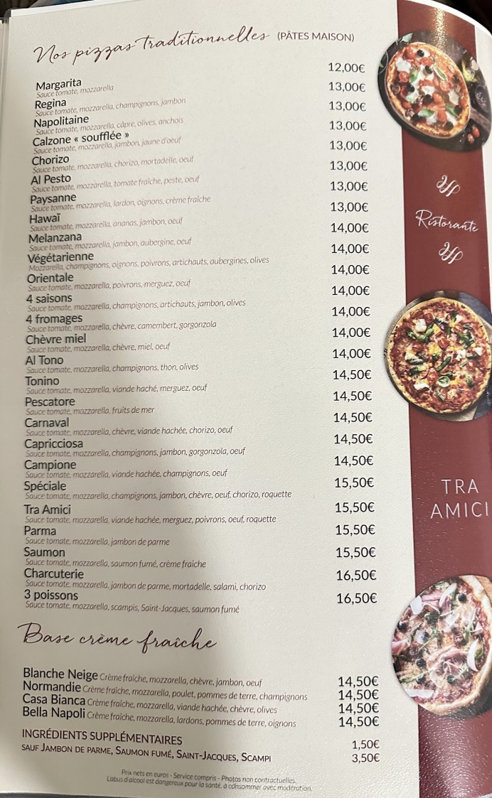 Tra Amici menu 5