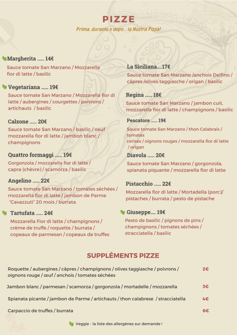 ANGELINO TRATTORIA - Paris 16 menu 2