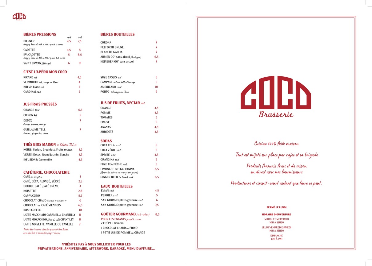 COCO Balard menu 1