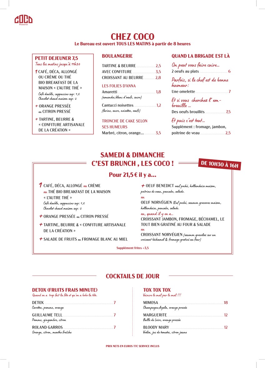 COCO Balard menu 2