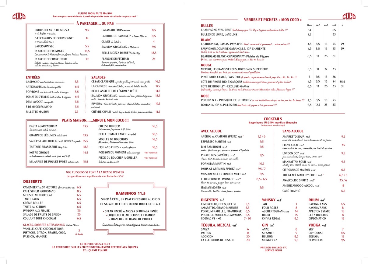 COCO Balard menu 3