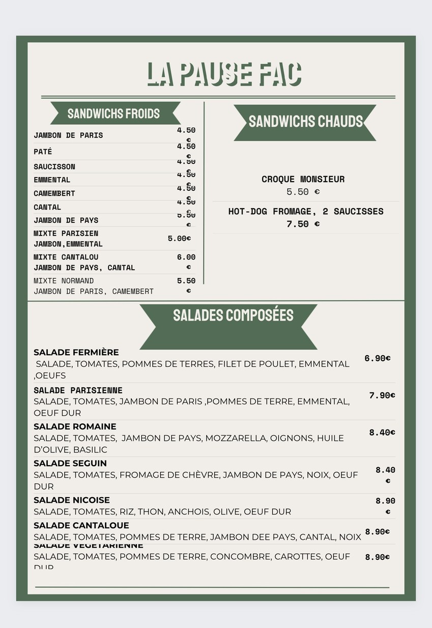 Les Facultés menu 2