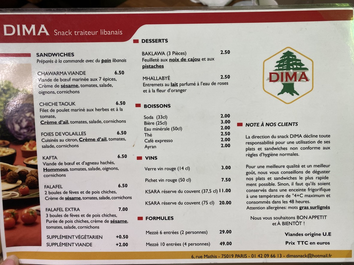 Dima menu 2