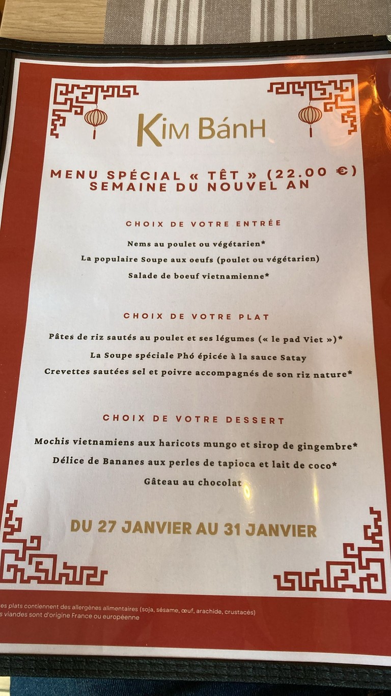 Kim Bánh menu 1