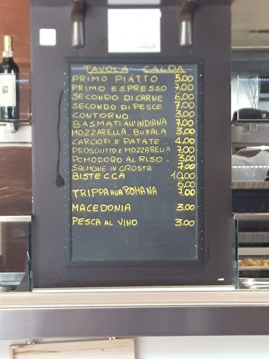 Bar cafeteria Crociani menu 2