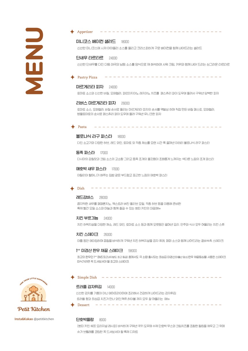 Petit Kitchen menu 2