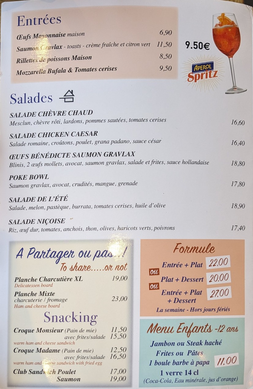 Cafe Le Triomphe menu 1