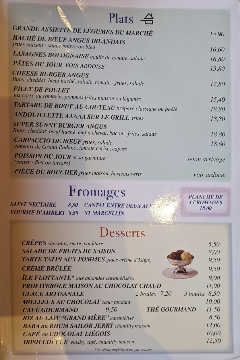 Cafe Le Triomphe menu 2