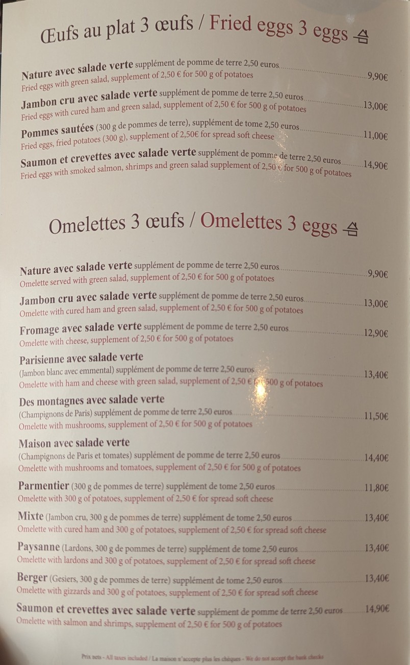 Le Plomb du Cantal menu 1
