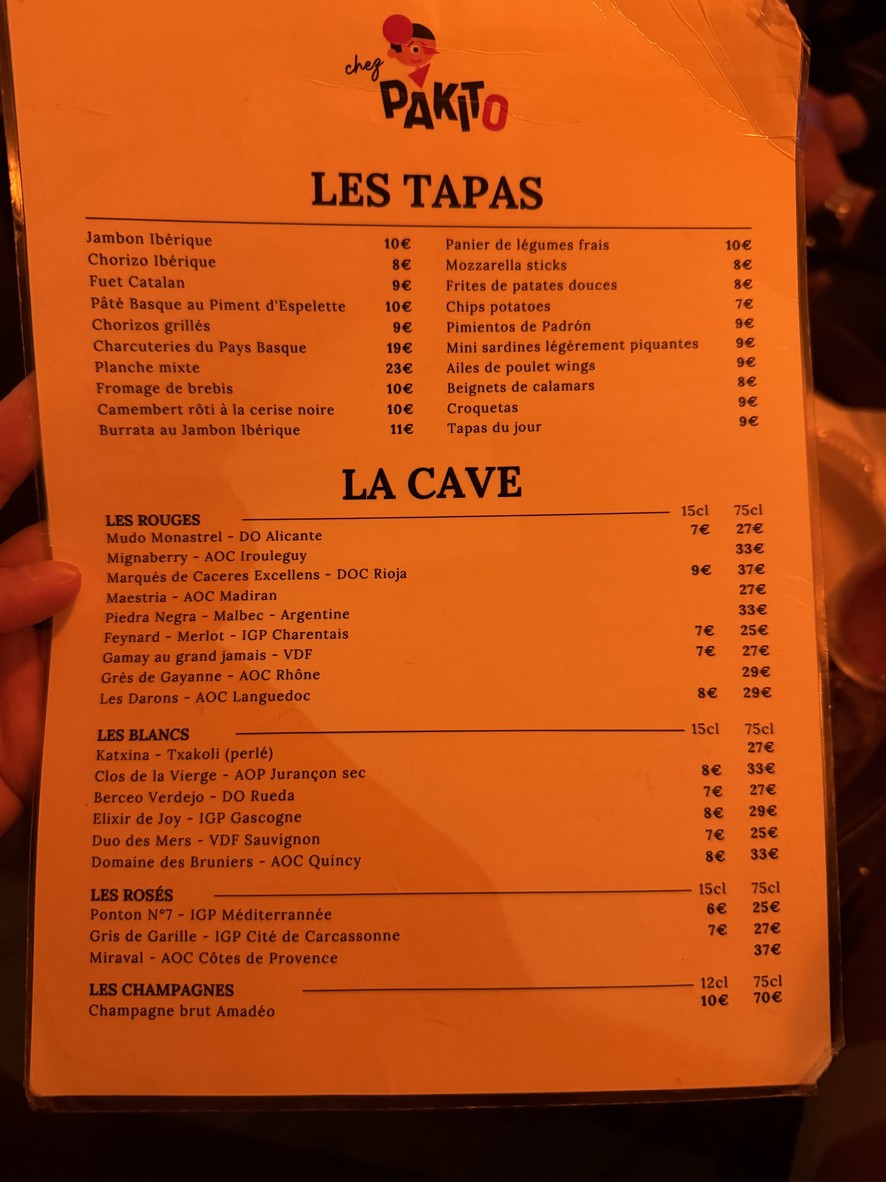 Pakito menu 1